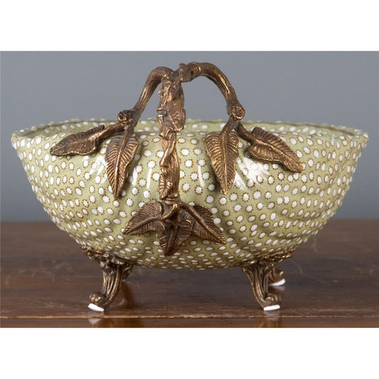 Porcelain Shell Dish with Bronze Accent