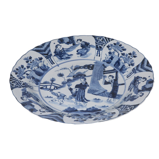 Blue And White Plate Noble Lady Motif
