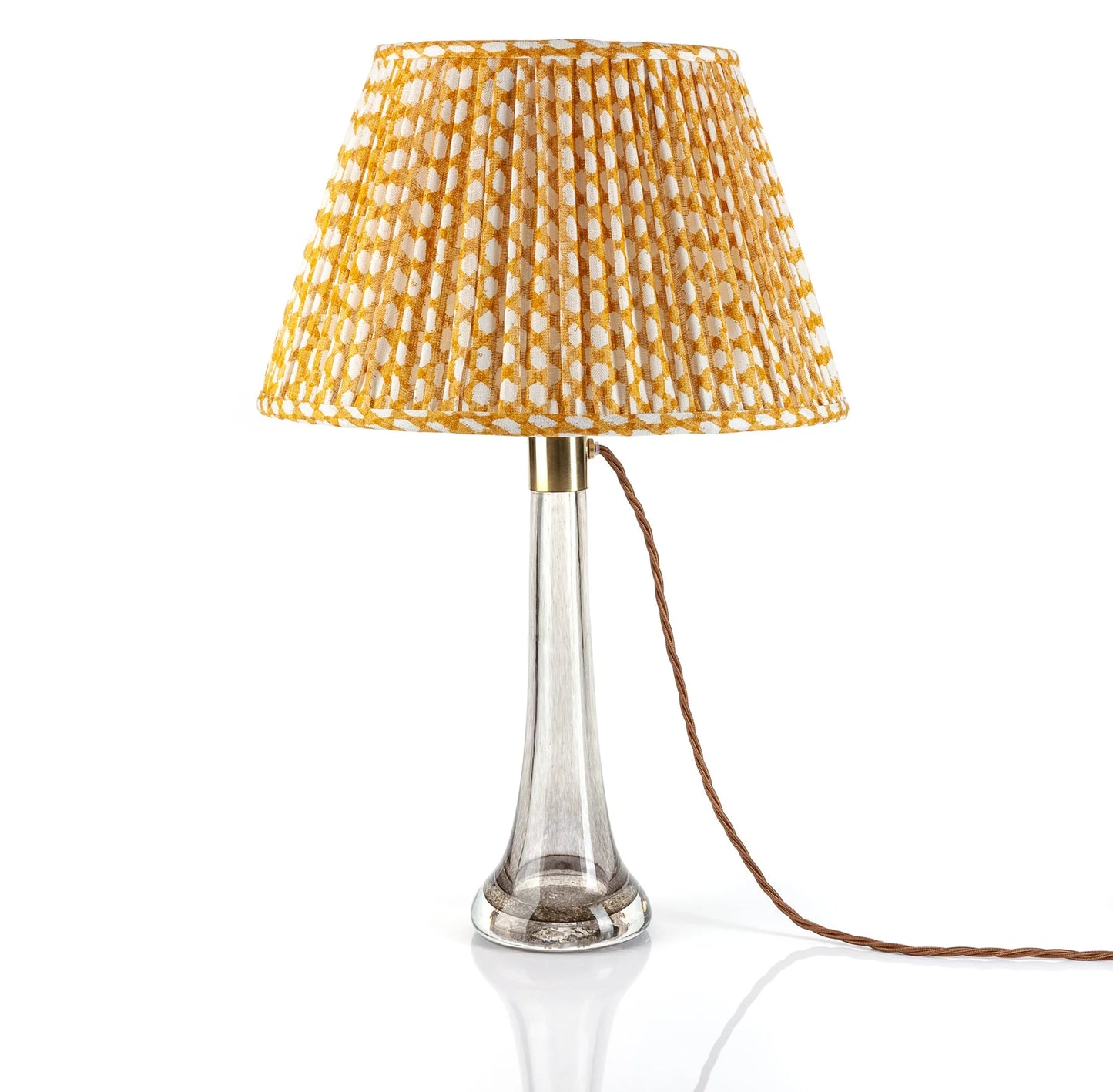 16GB-023 Round Gathered Lampshade | Yellow Wicker 16" Round