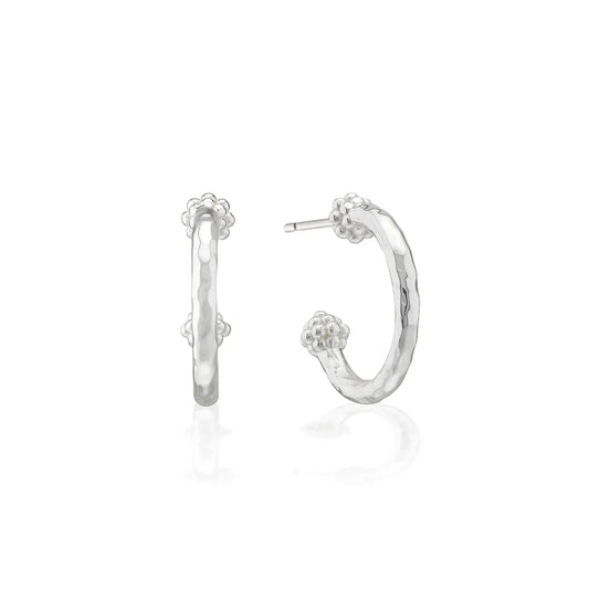 Cleopatra Oval Hinged Bangle - Silver S/M
