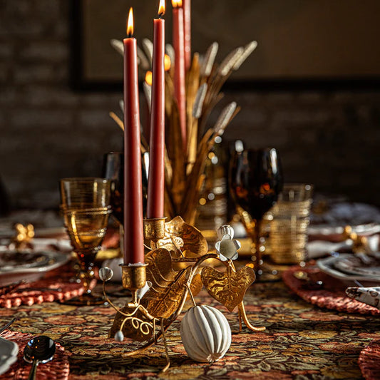 Forest Walk Pumpkin & Vine Double Candlestick Holder