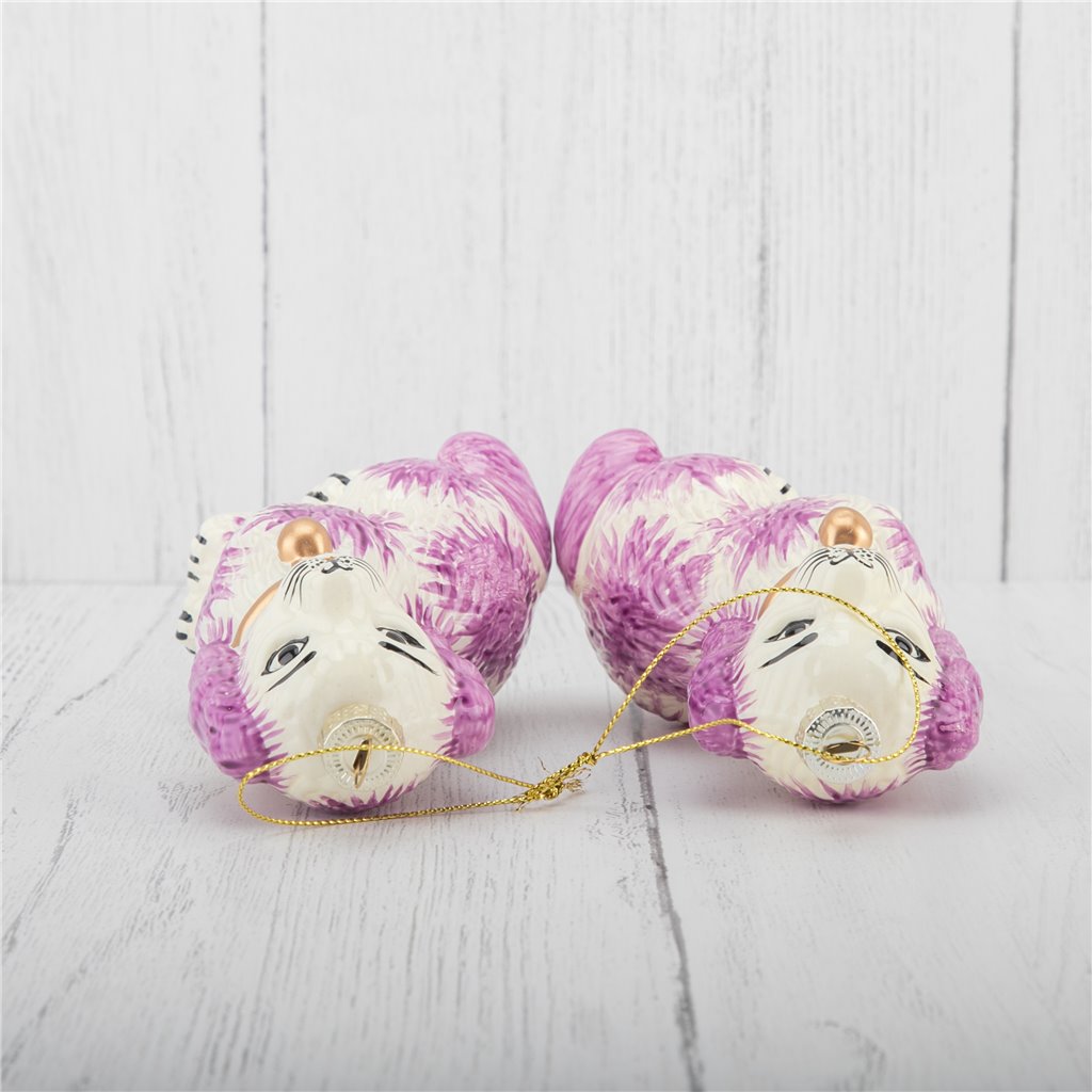 Pink Stafford Dog | Ornament Pair