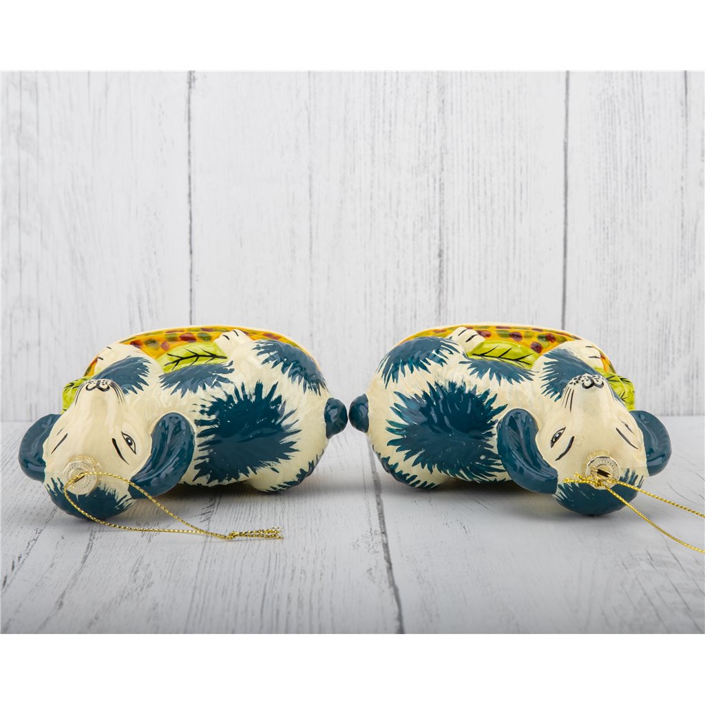 Blue Stafford Bunny | Ornament Pair
