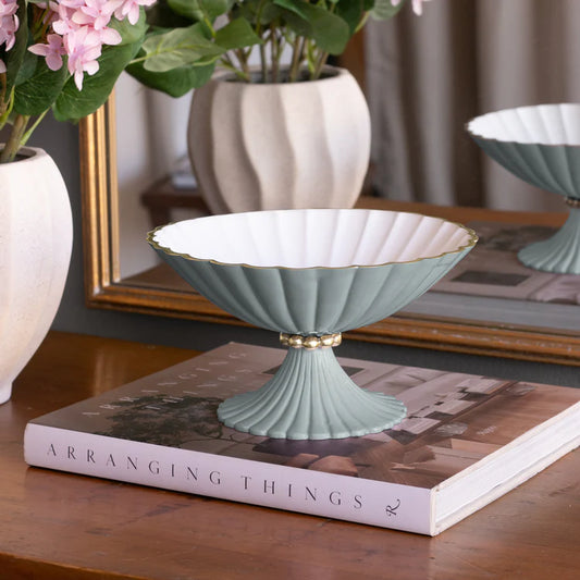 ENCANTO Vienna Small Pedestal - Slate & White