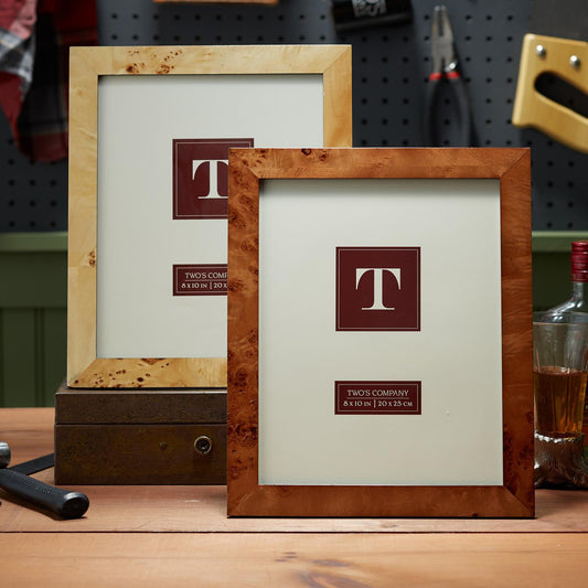Burled Wood 8x10 Photo Frame | Dark Brwon