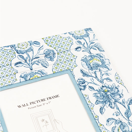 Blooming Trellis Blue Wall Photo Frame 5x7