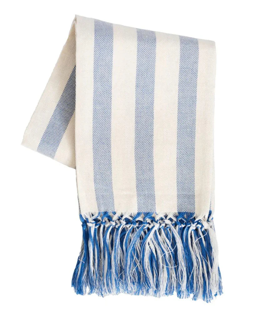 Briscola Rigata Cream/Sky Blue Guest Towel | Busatti Col. 20/6