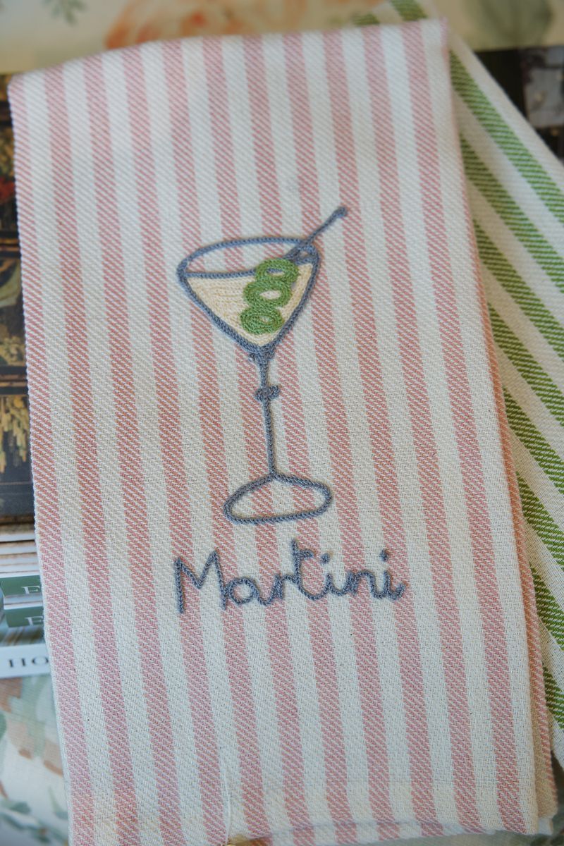 Hand Embroidered Kitchen Towel | Martini Col.38