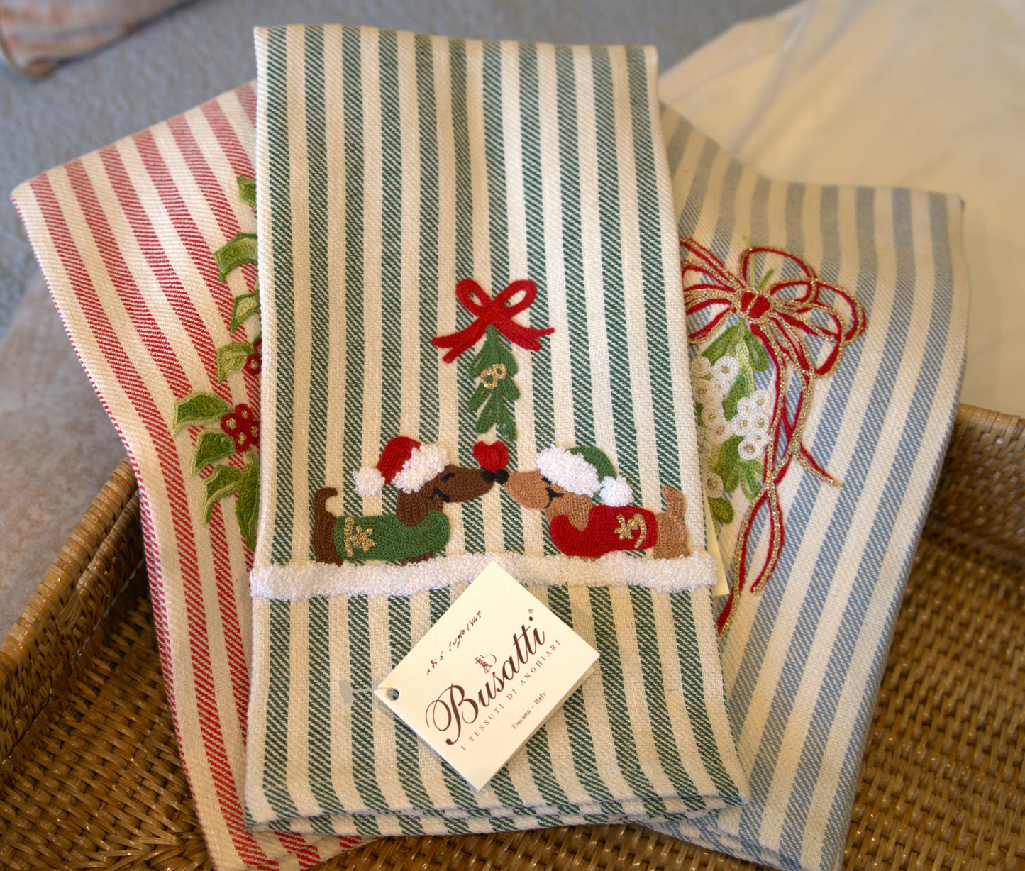 Sausage Dogs In Love | Busatti Pomelo Kitchen Towel | Col. 50