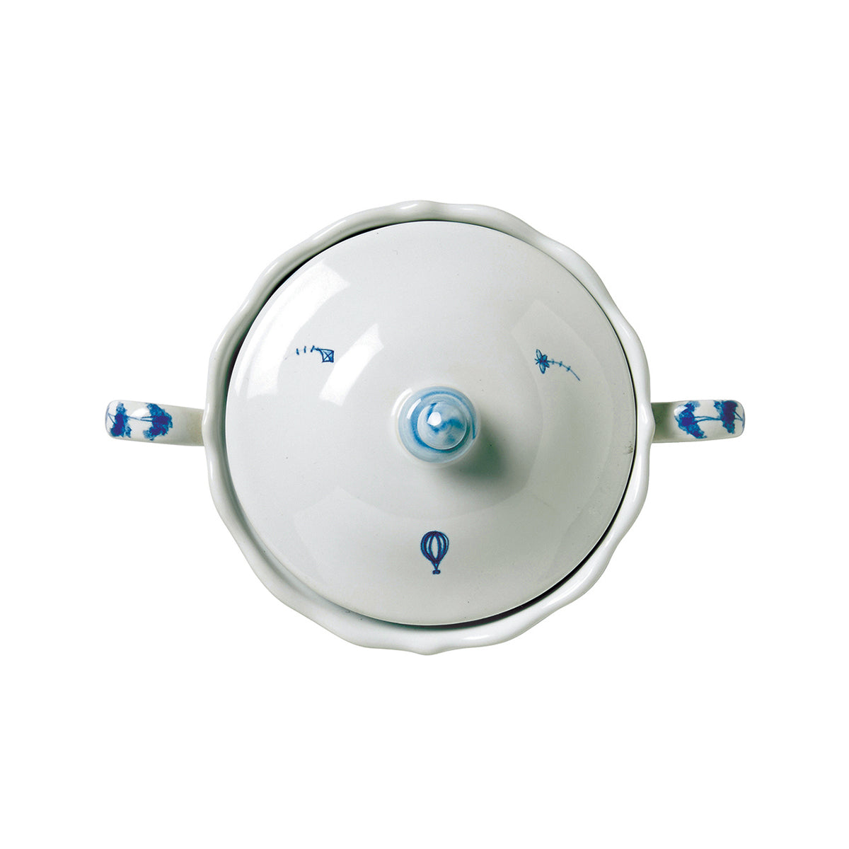 Country Estate Sugar Bowl with Lid- Delft Blue