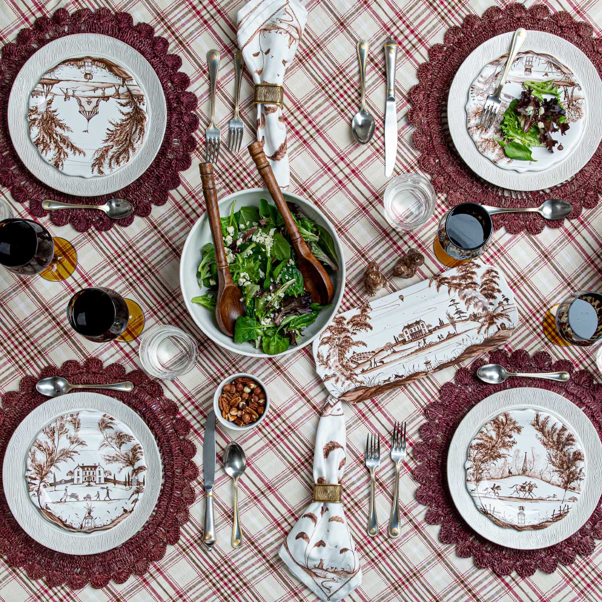 Country Estate Harvest Party Plate Assorted Set/4