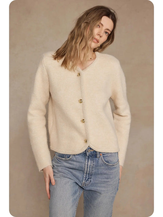 Button Down Cardigan | Cream