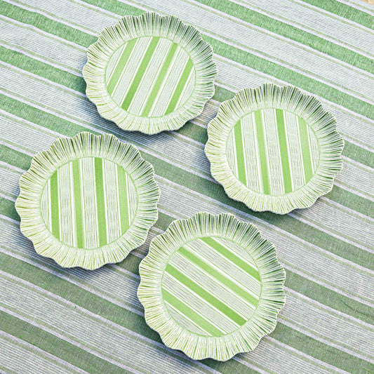 Cabana Stripe Melamine Dinner Plate Assorted Set/4 - Multi