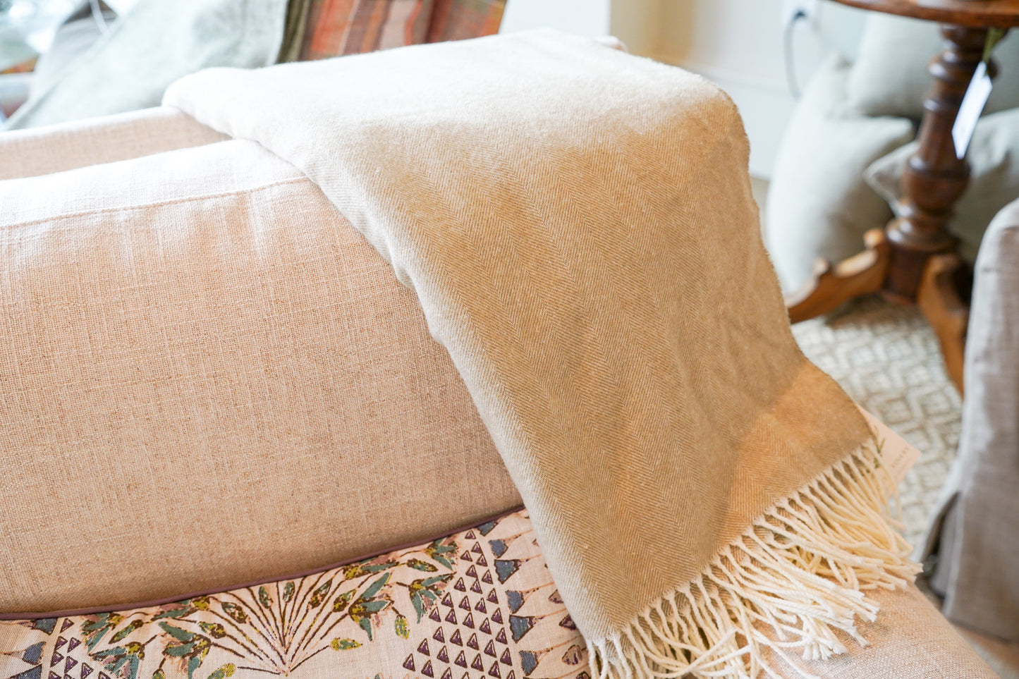 White Truffle Italian Herringbone Throw