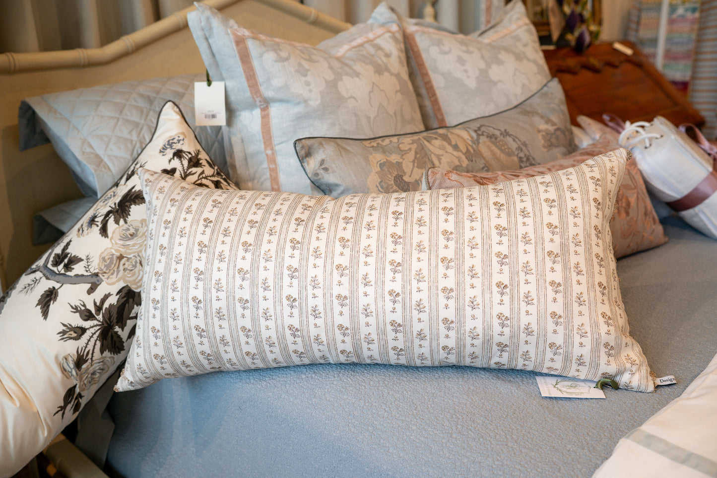 Schumacher Cabanon Stripe Fawn Extended Lumbar Pillow