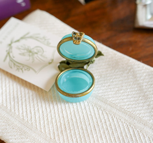 Miniature Round Opaline in Blue