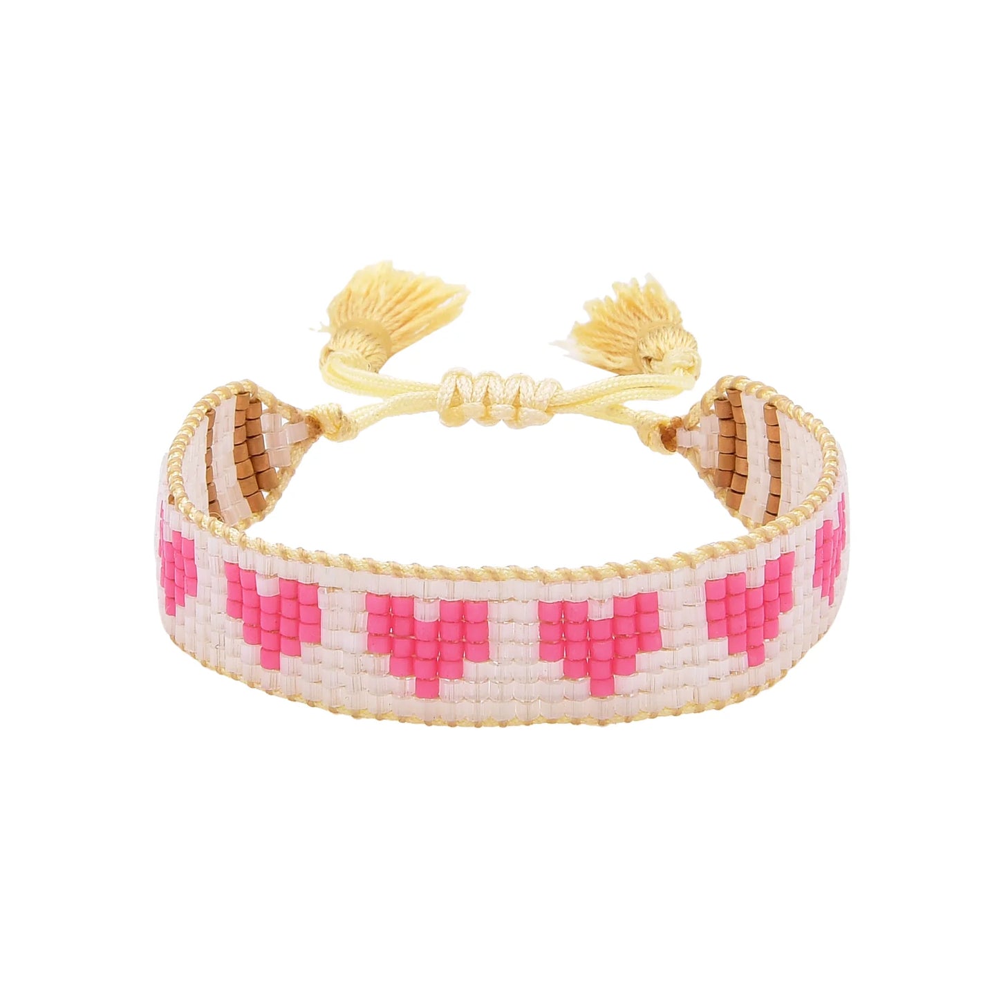 Kids Pink Heart Beaded Bracelet - HART