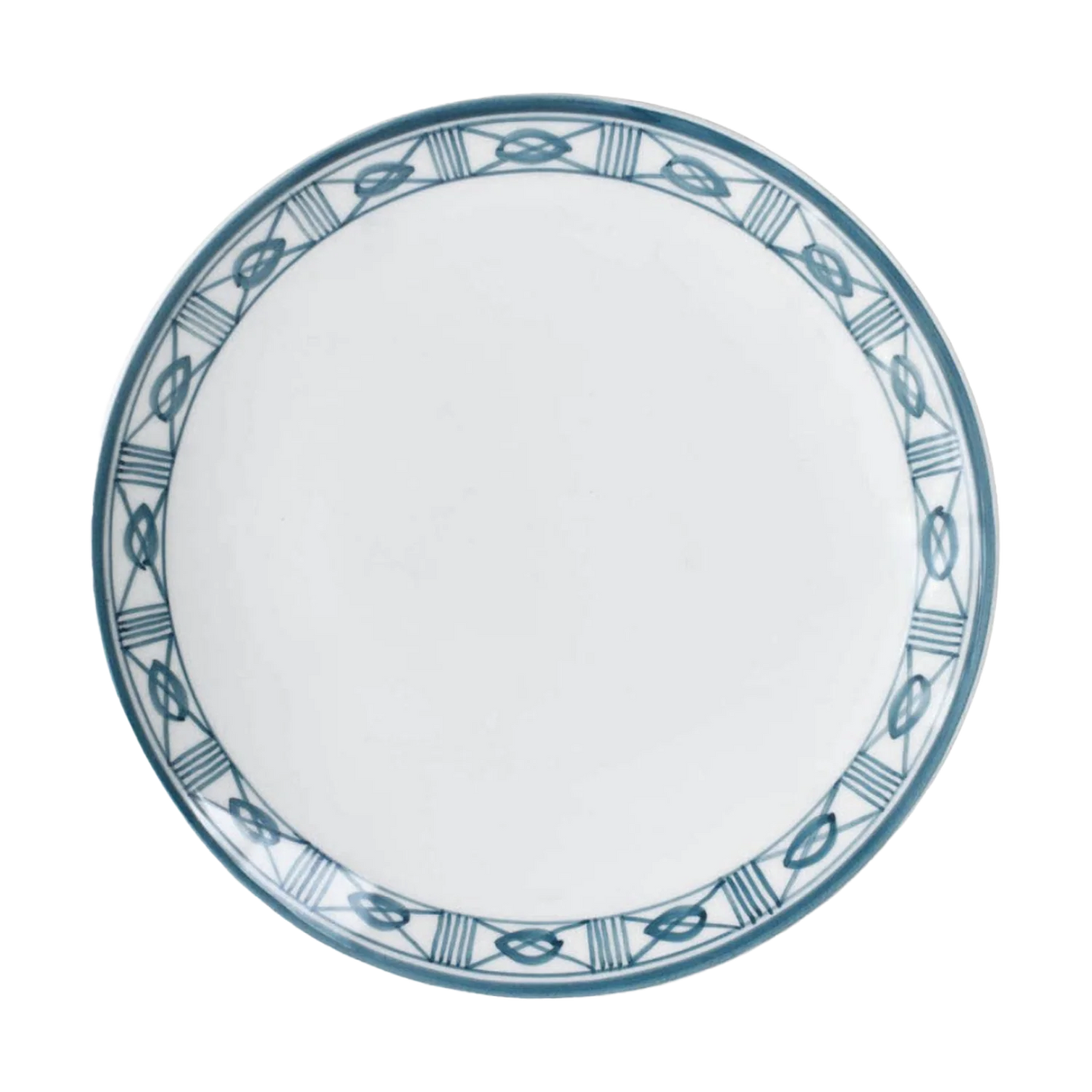 Lisbon Dinner Plate with Filigree Rim ~ hand painted | French Bleu