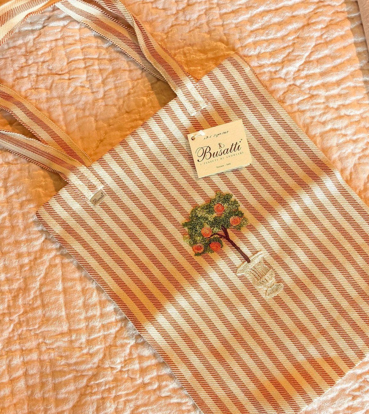 Hand Embroidered Orange Tree | Busatti Shopper Pomelo Col. 23