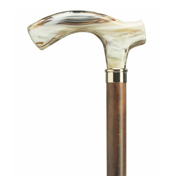 Imported Acrylic Fritz Brown Marbleized Cane