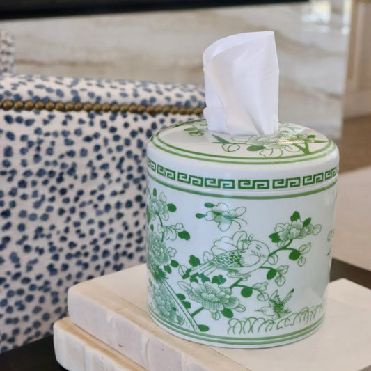 The Jade Tissue Vessel | Jade Green Floral