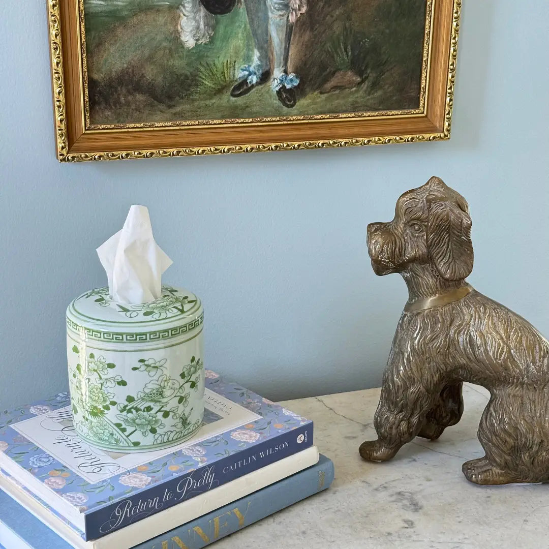 The Jade Tissue Vessel | Jade Green Floral