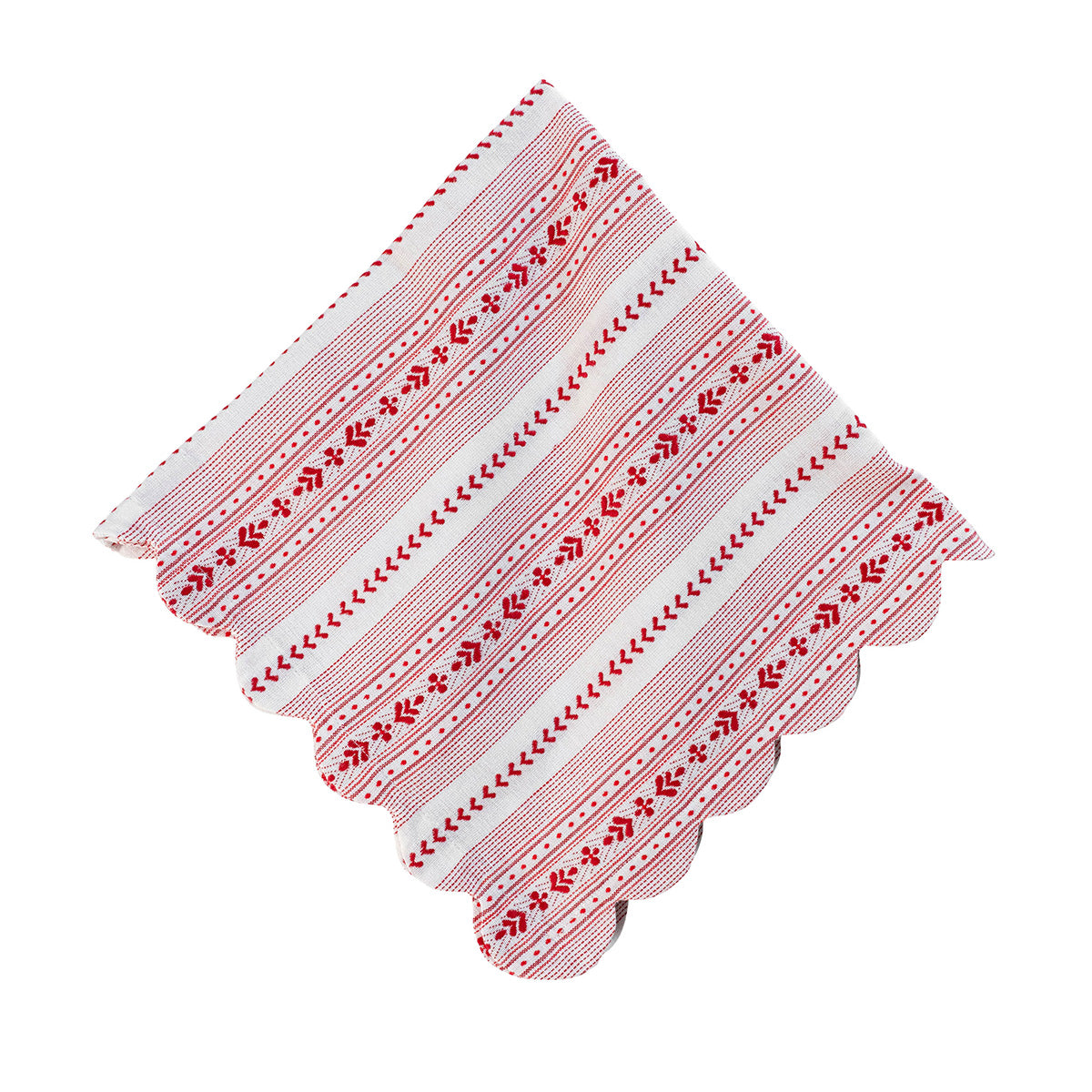 Juliska Villa Stripe Napkin - Red/White