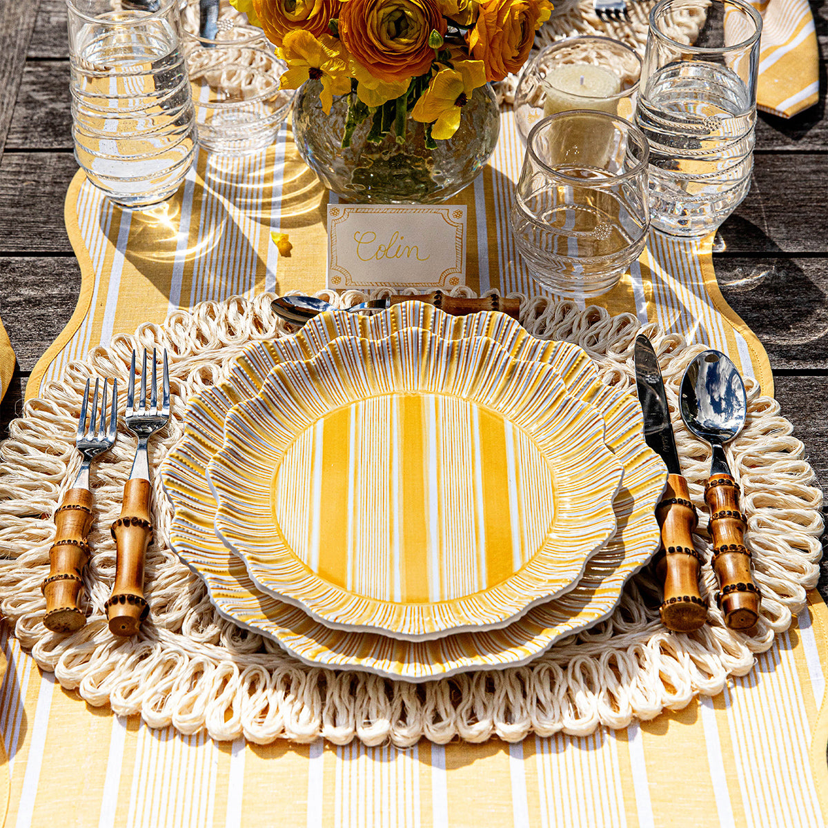 Straw Loop Oval Placemat - Whitewash