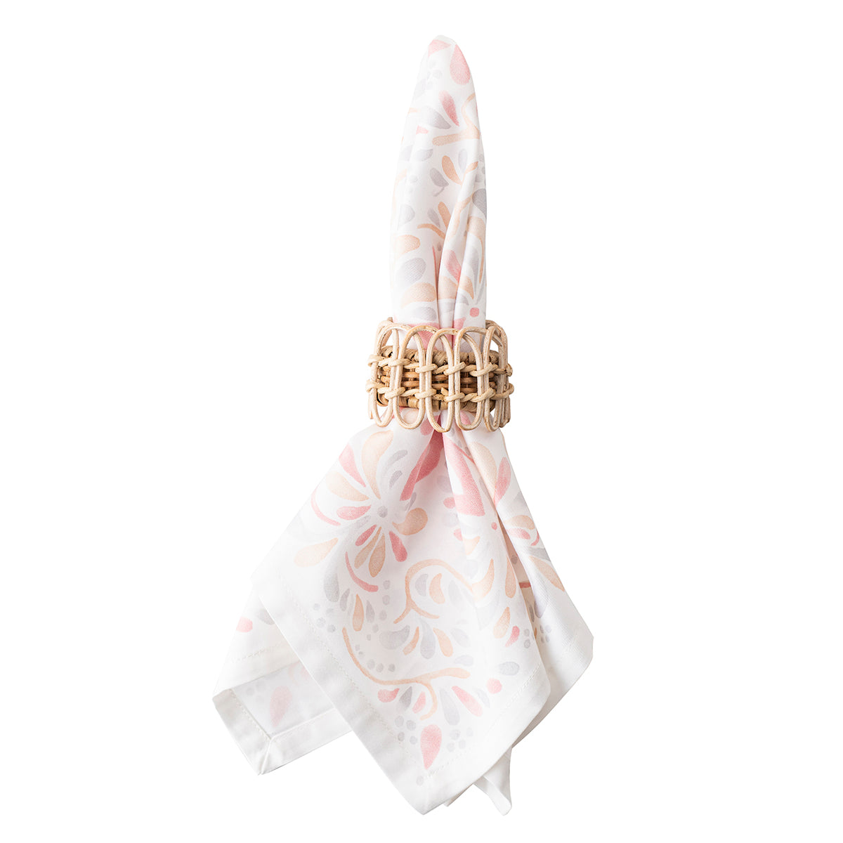 Provence Rattan Napkin Ring - Whitewash
