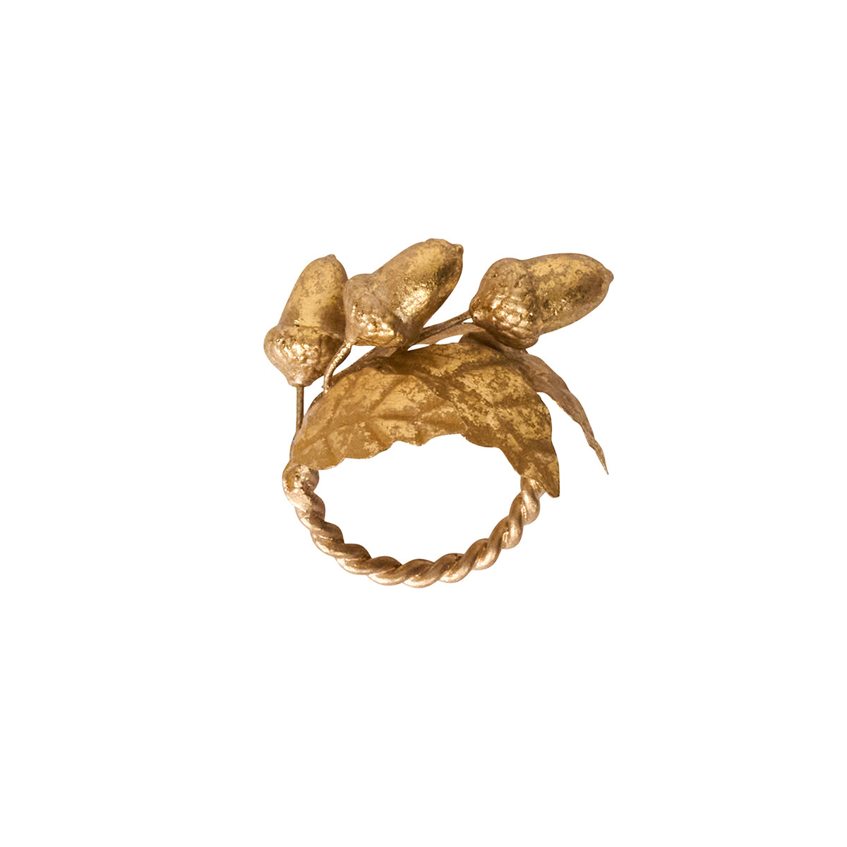 Forest Walk Leaf Napkin Ring Assorted Set/4 - Gold FW