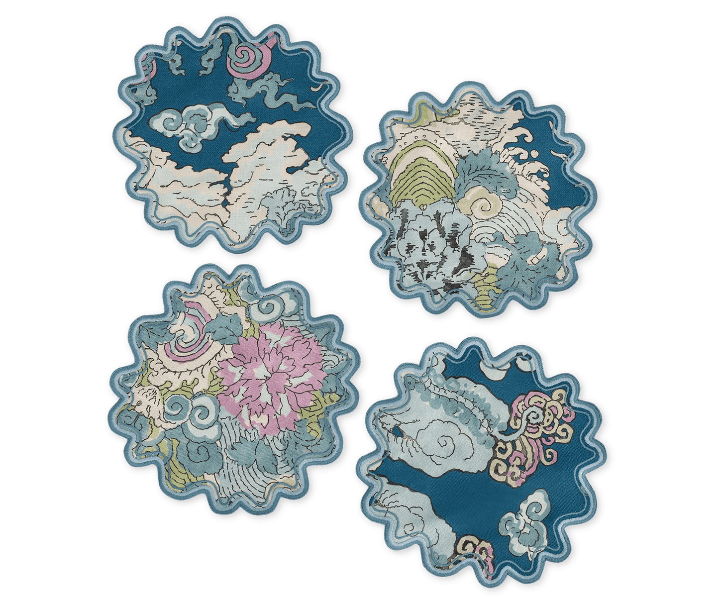 Magic Mountain 6" Round Cocktail Napkin | Aquarius