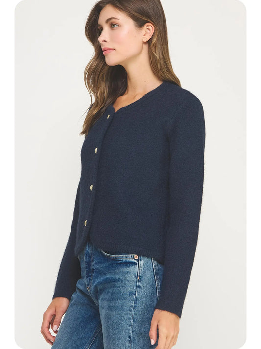 Button Down Cardigan | Navy