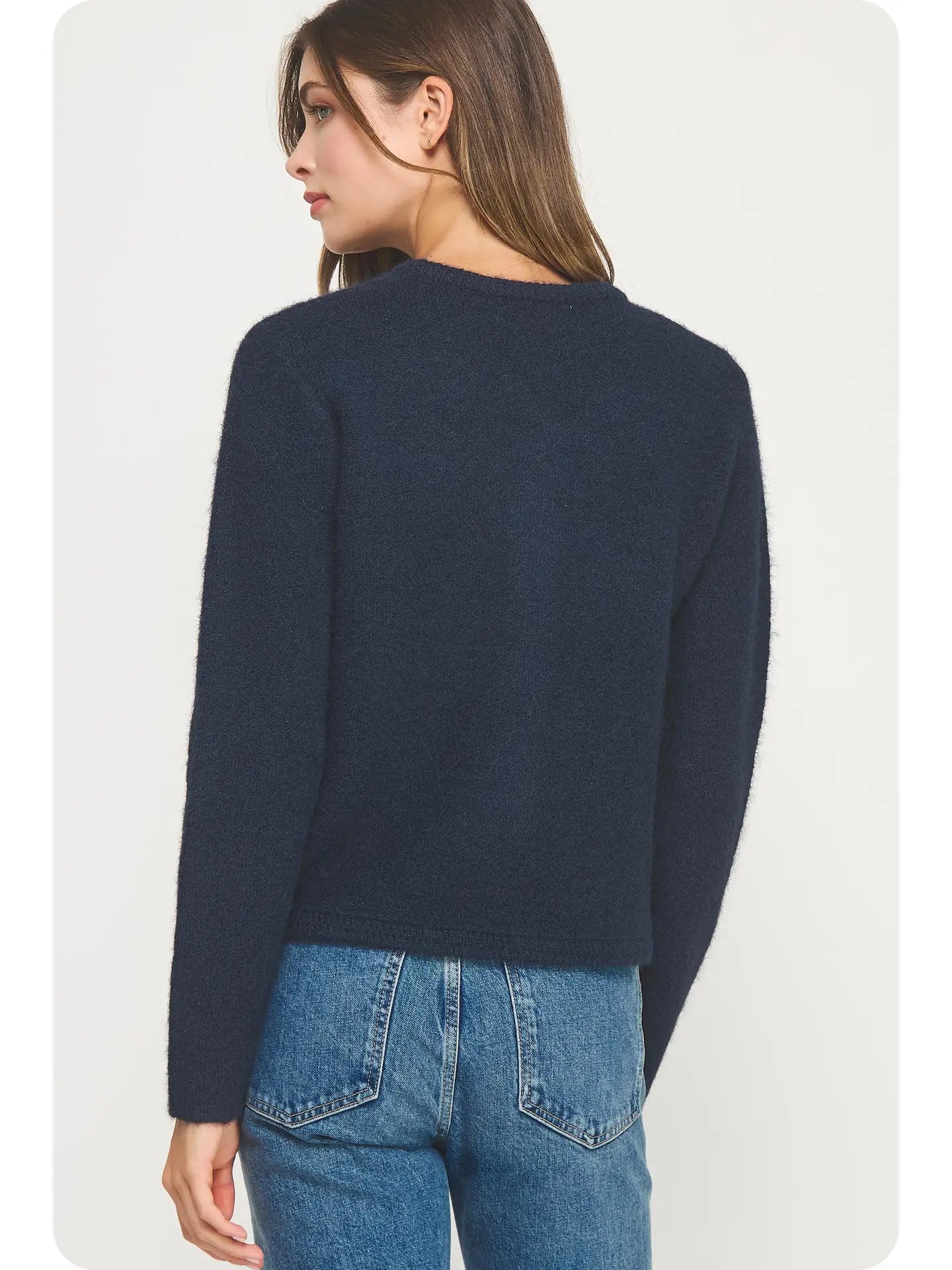 Button Down Cardigan | Navy