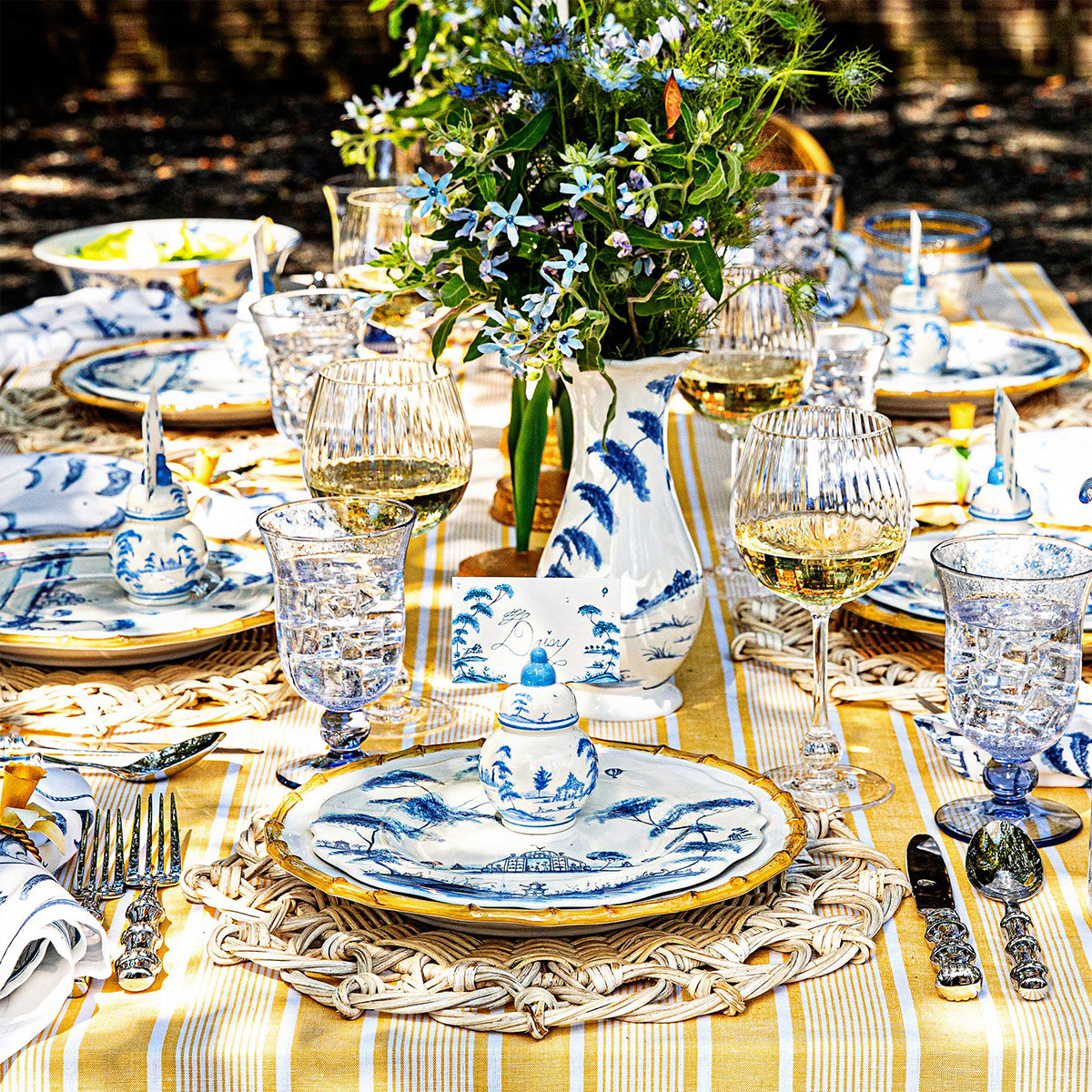 Country Estate Place Card Holder Set/4 - Delft Blue