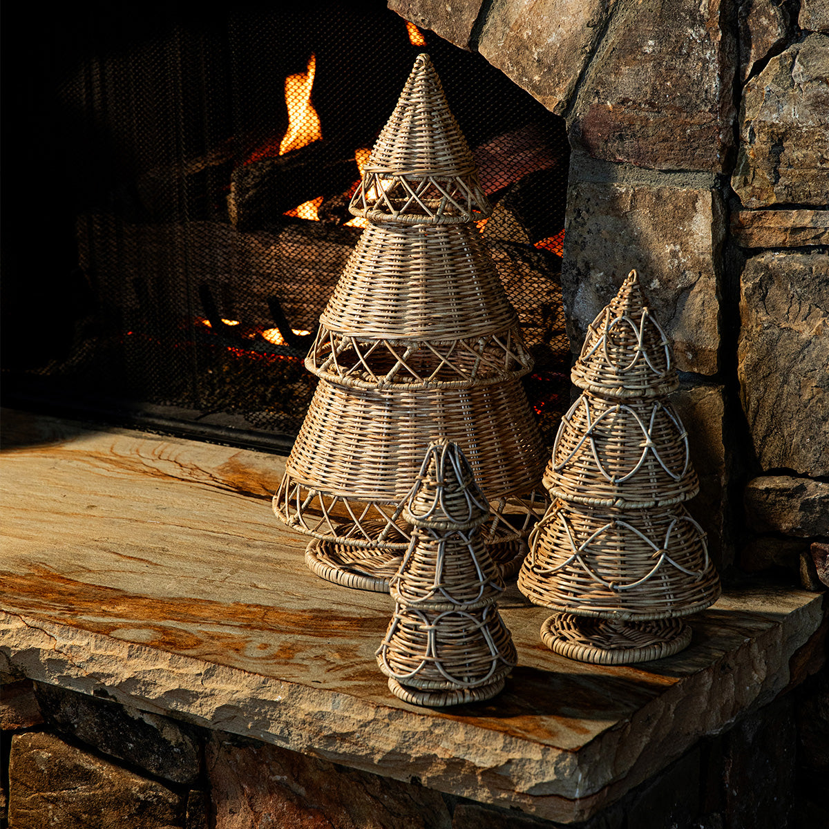 Provence Rattan 16" Tree, Whitewash