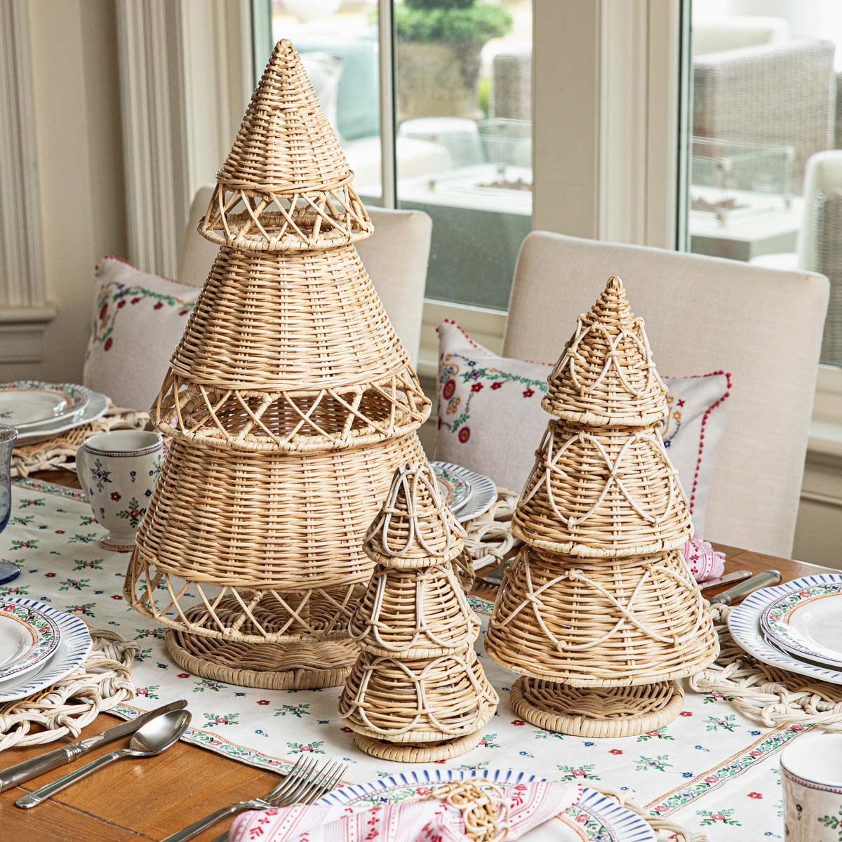Provence Rattan 16" Tree, Whitewash