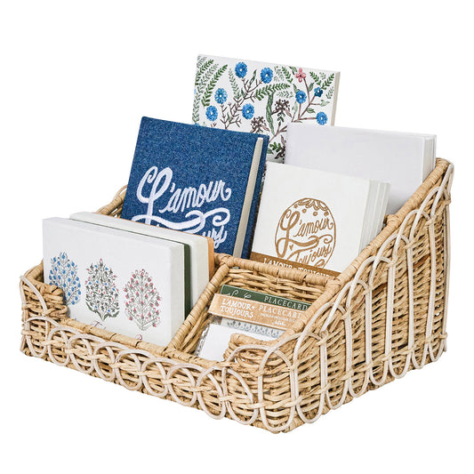 Provence Rattan Stationery Holder - Whitewash
