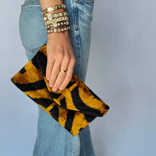 Baldiz Tiger Print Lily Envelope Clutch