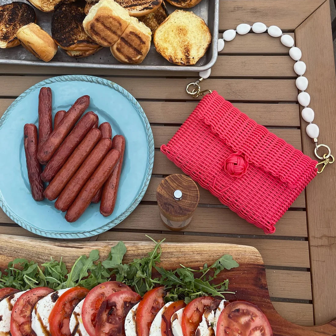 Pochette Rose Red | Ivory River Stone