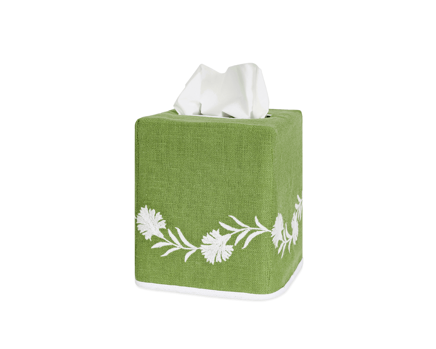 Daphne Tissue Box Cover | Grass/White