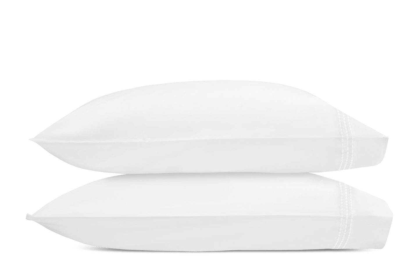 Amara Triple Pearl Standard Pillowcase Pair | White