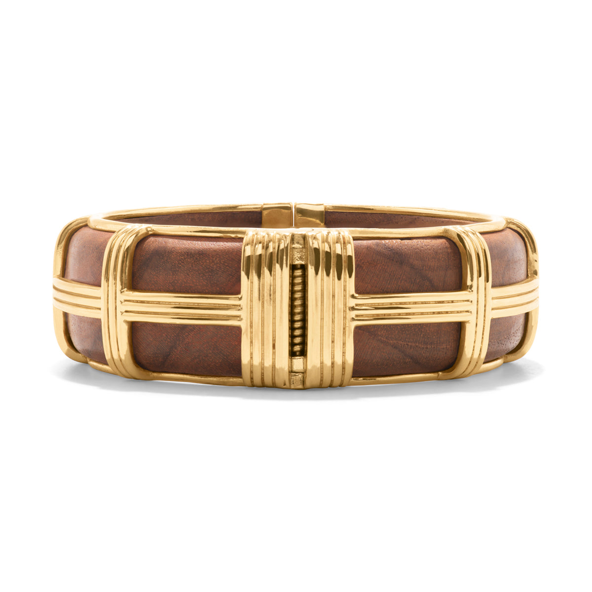 Gaia Hinged Bangle - Teak
