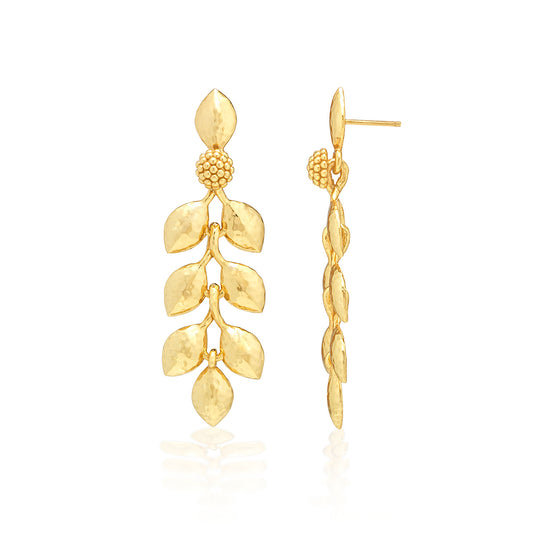 Golden Laurel Dangle Earrings Gold