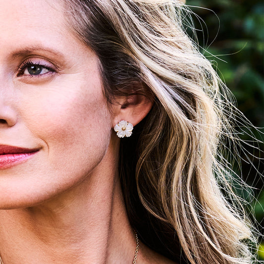 Mermaid Garden Petite Stud Earrings - MOP