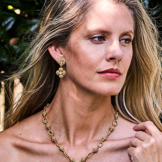 Berry Clover Convertible Duo Earrings - MOP