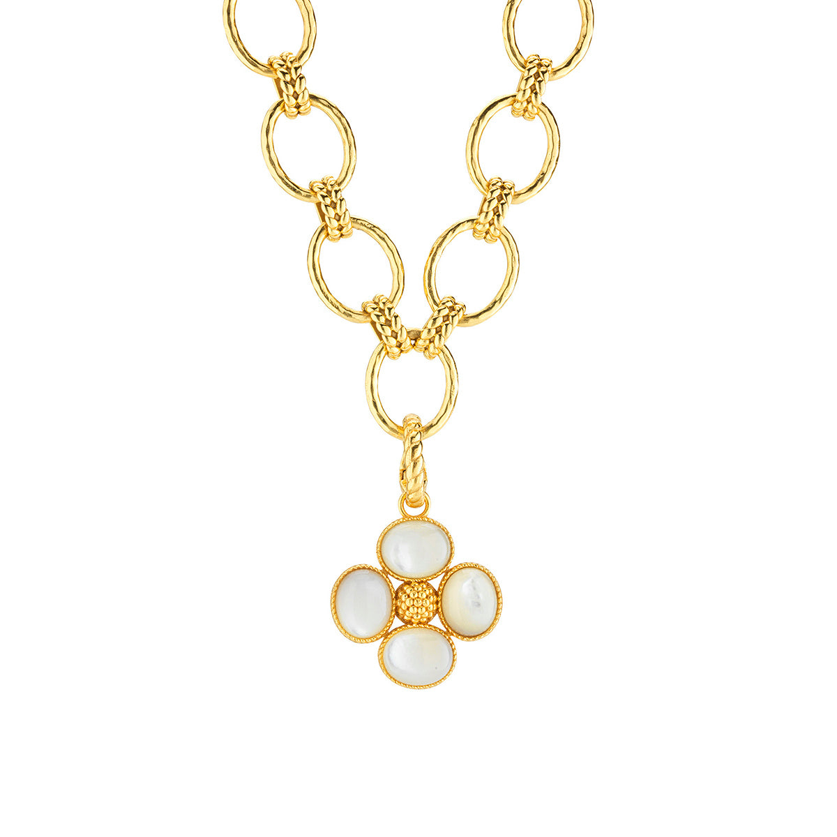 Berry Clover Double Sided Pendant - MOP