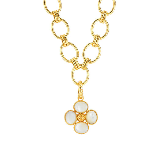 Berry Clover Double Sided Pendant - MOP