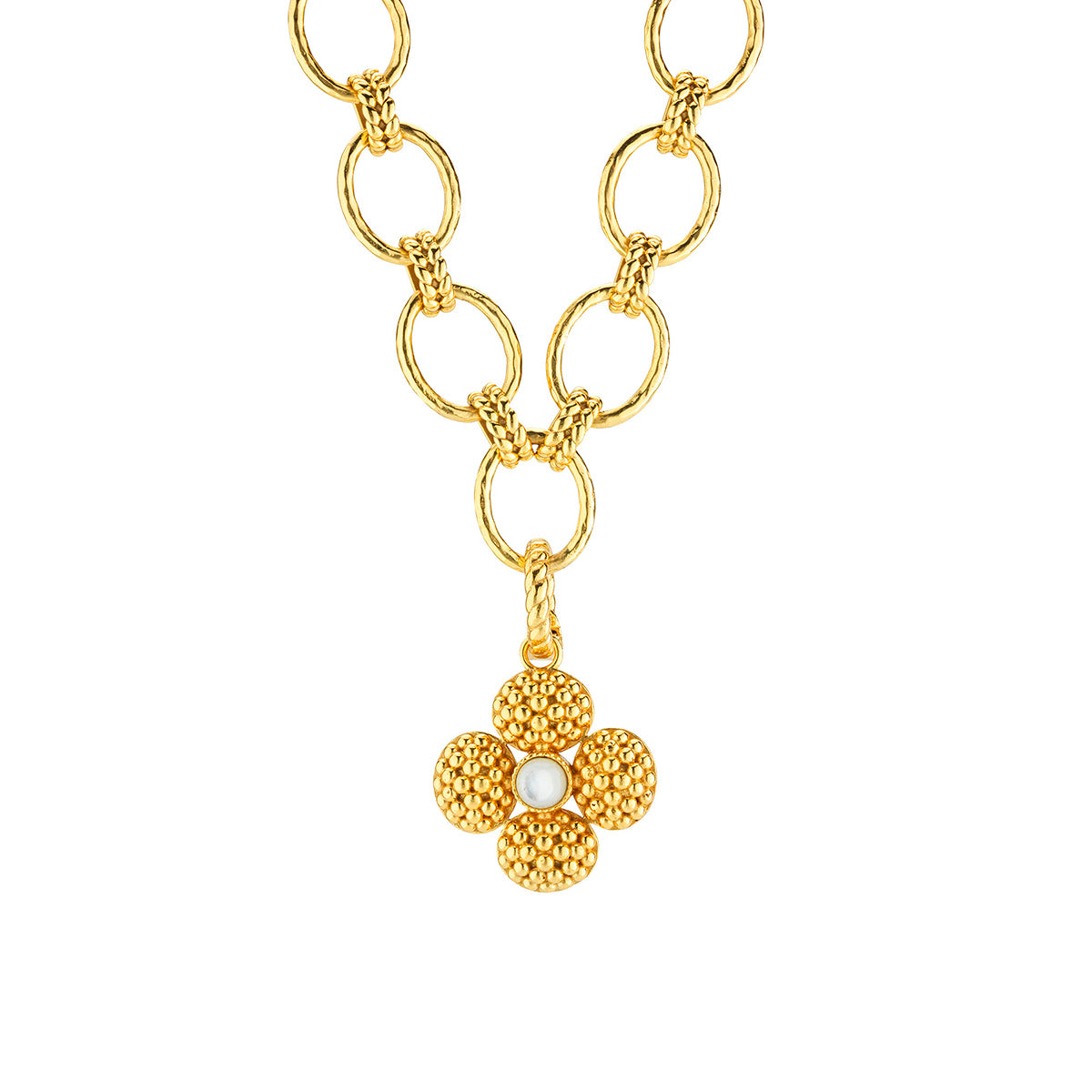 Berry Clover Double Sided Pendant - MOP