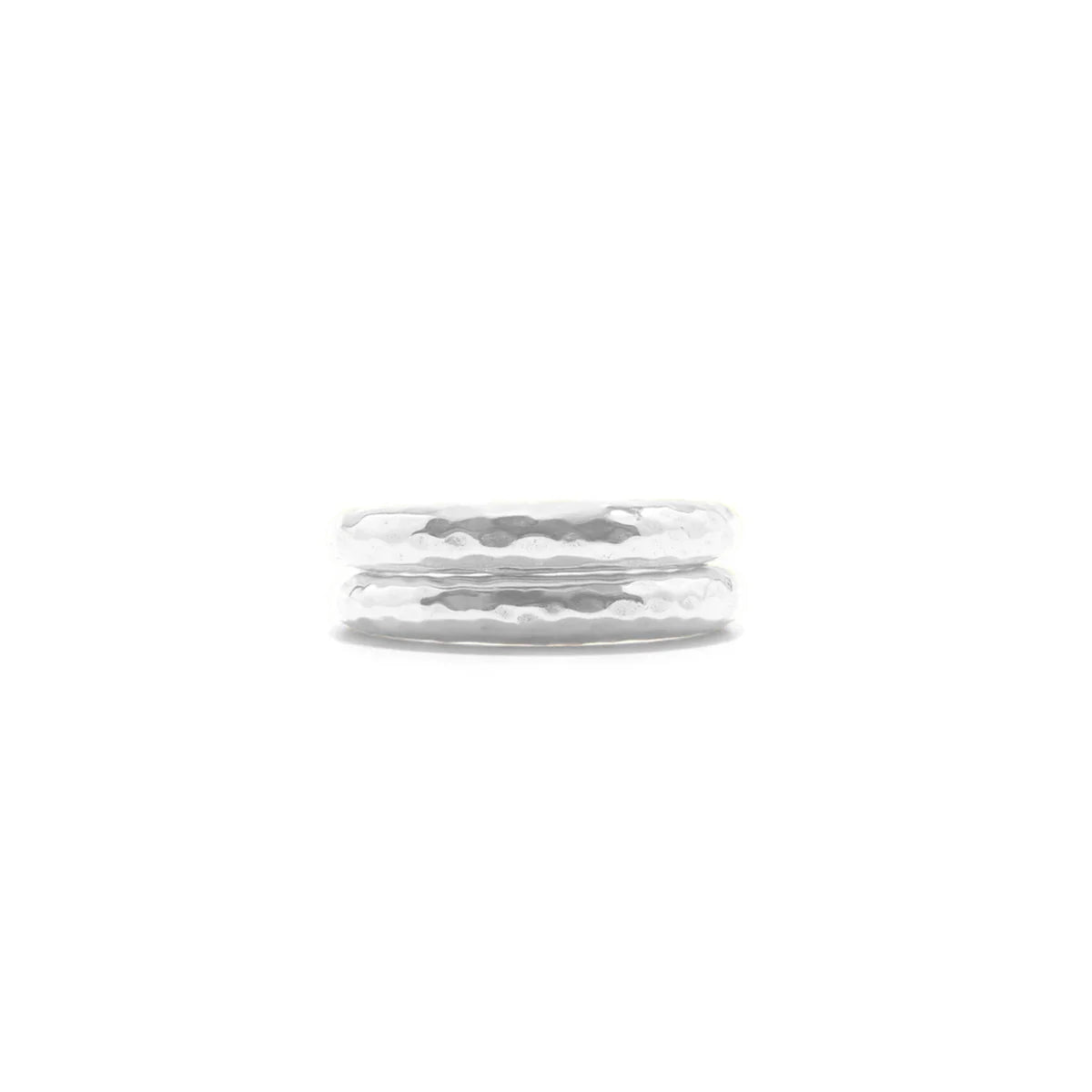 Cleopatra Slice Silver Stacking Ring Set - Size 6