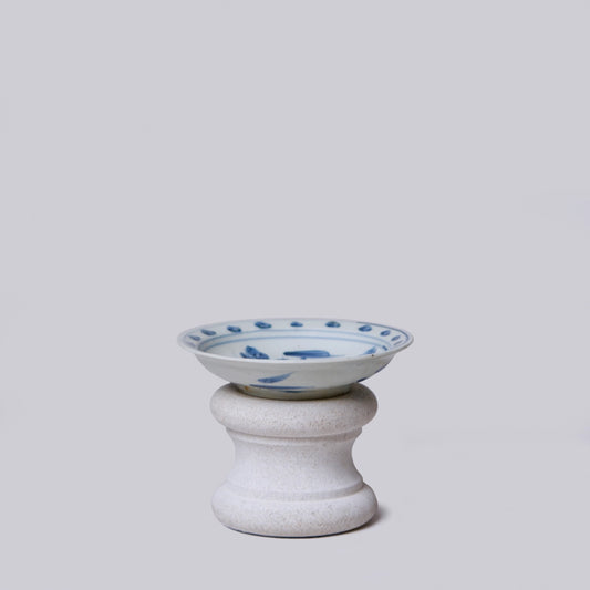 Small Blue and White Porcelain Lotus Dish